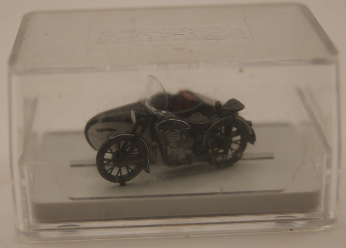 KRES 10425 AWO 425T Motorrad mit Beiwagen schwarz – H0 1:87 – mit Klarsichtbox