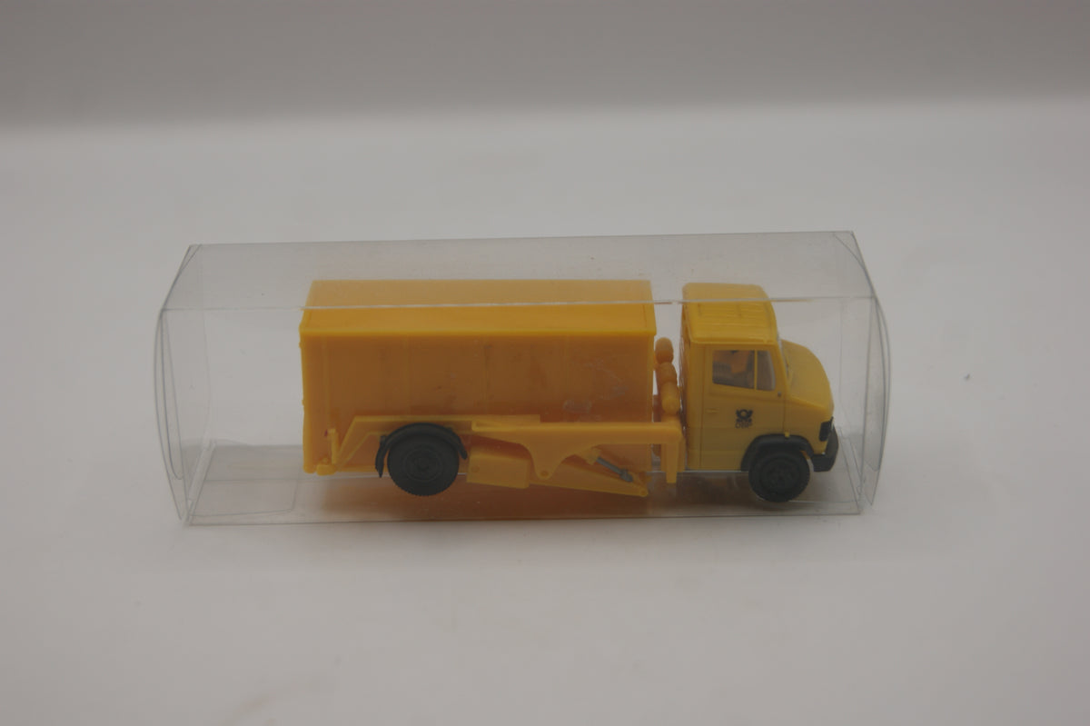Herpa 041201 Mercedes-Benz T2 Niederflurhubwagen DBP „Schreib mal wieder“ H0 1:87 mit Wechselcontainer