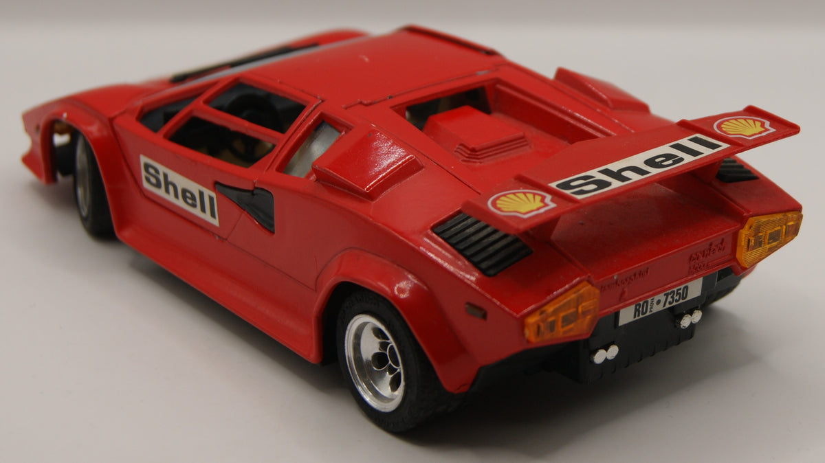 Majorette Lamborghini Countach 5000 Quattrovalvole Shell rot 1:24 Vintage Modellauto ca. 1986–1990