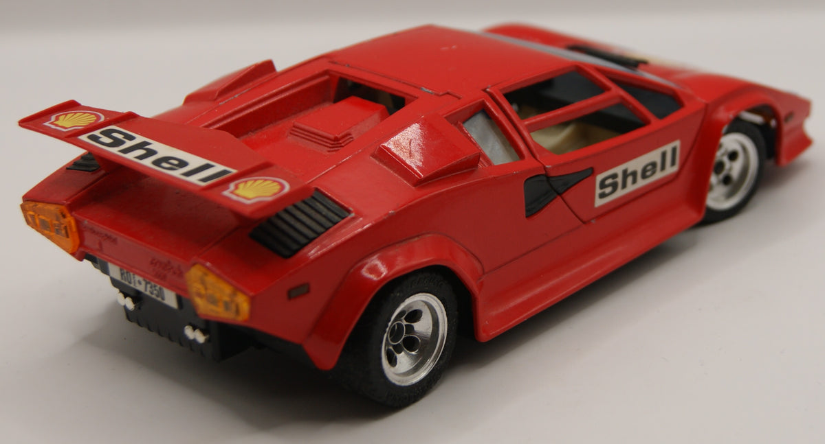 Majorette Lamborghini Countach 5000 Quattrovalvole Shell rot 1:24 Vintage Modellauto ca. 1986–1990