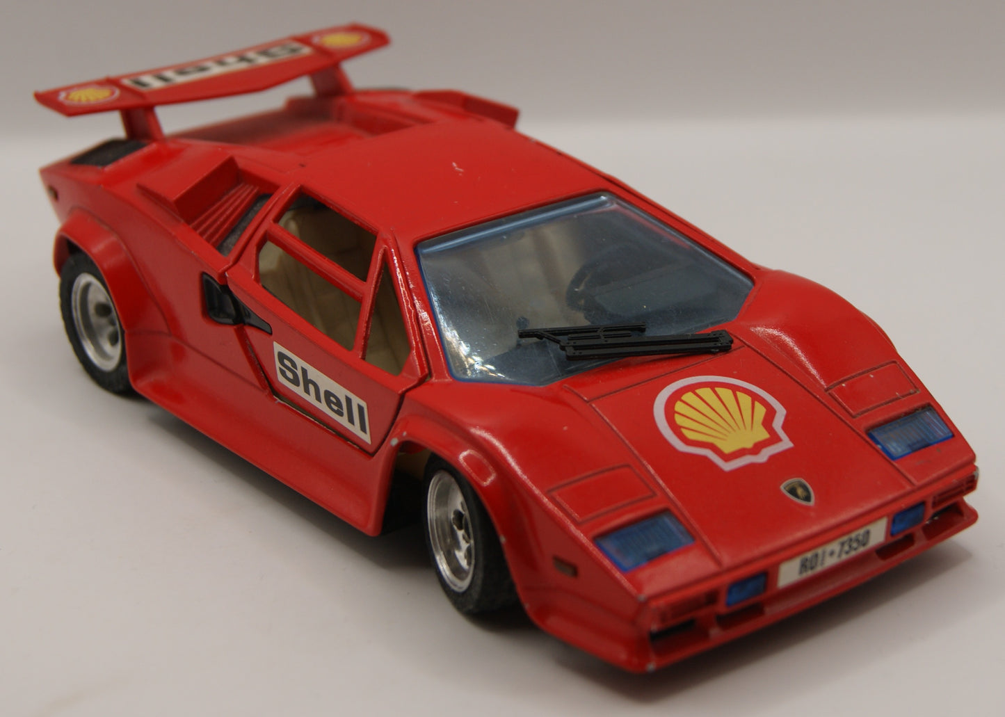 Majorette Lamborghini Countach 5000 Quattrovalvole Shell rot 1:24 Vintage Modellauto ca. 1986–1990