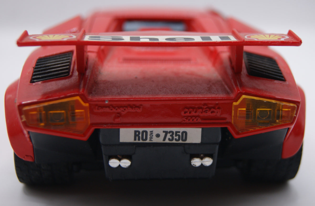 Majorette Lamborghini Countach 5000 Quattrovalvole Shell rot 1:24 Vintage Modellauto ca. 1986–1990