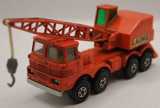 Matchbox Super Kings K-12 Scammell Mobile Crane „LAING“ rot/orange Vintage Lesney England ca. 1971–1974