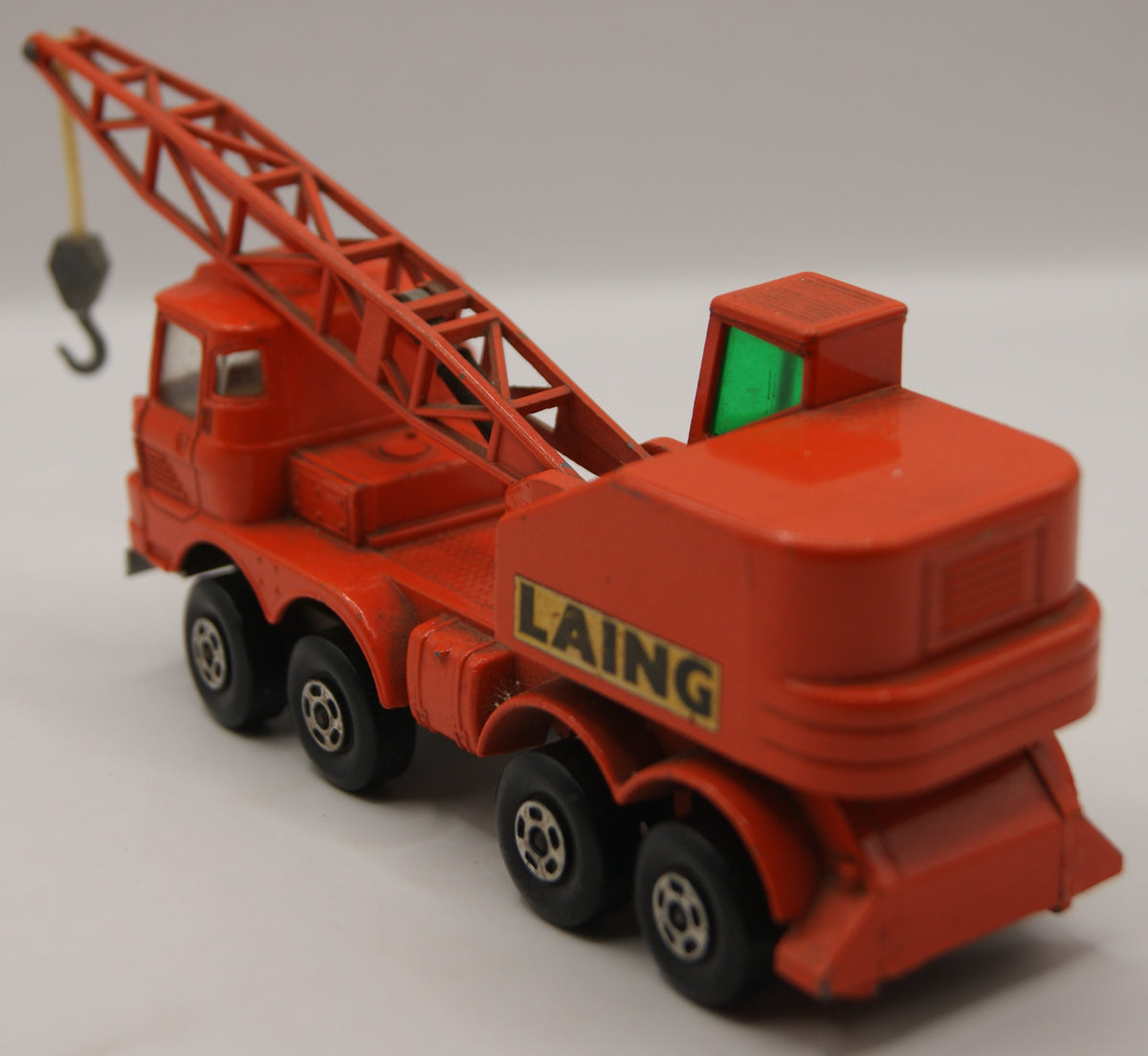 Matchbox Super Kings K-12 Scammell Mobile Crane „LAING“ rot/orange Vintage Lesney England ca. 1971–1974