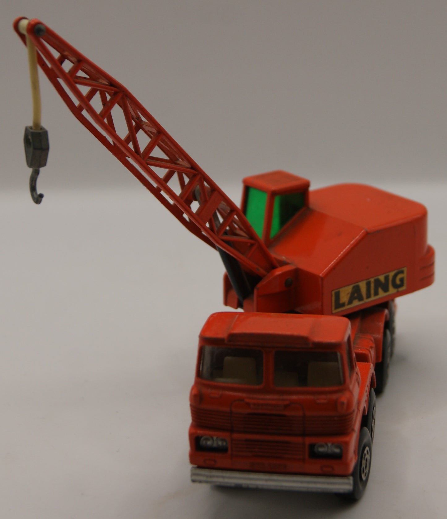 Matchbox Super Kings K-12 Scammell Mobile Crane „LAING“ rot/orange Vintage Lesney England ca. 1971–1974
