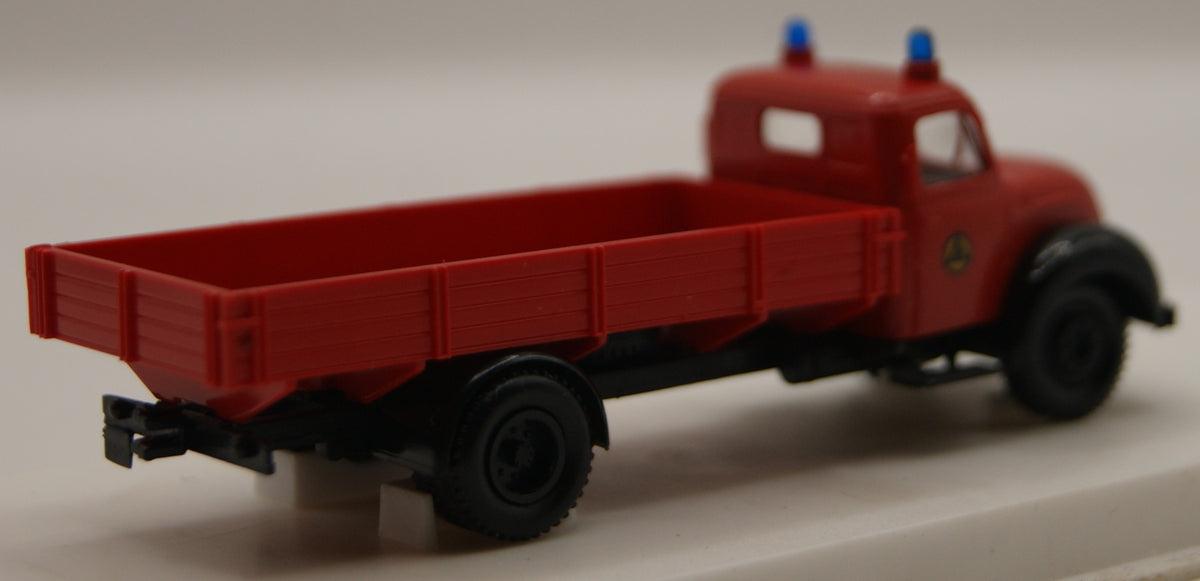 Brekina 4205 Magirus Mercur Rundhauber Pritschen-LKW ZS Feuerwehr Rot H0 1:87 OVP