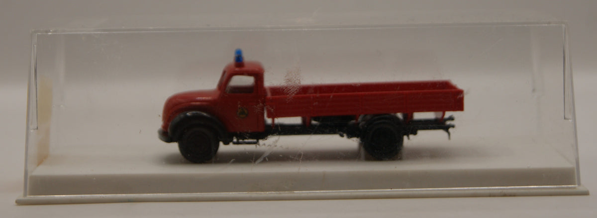 Brekina 4205 Magirus Mercur Rundhauber Pritschen-LKW ZS Feuerwehr Rot H0 1:87 OVP