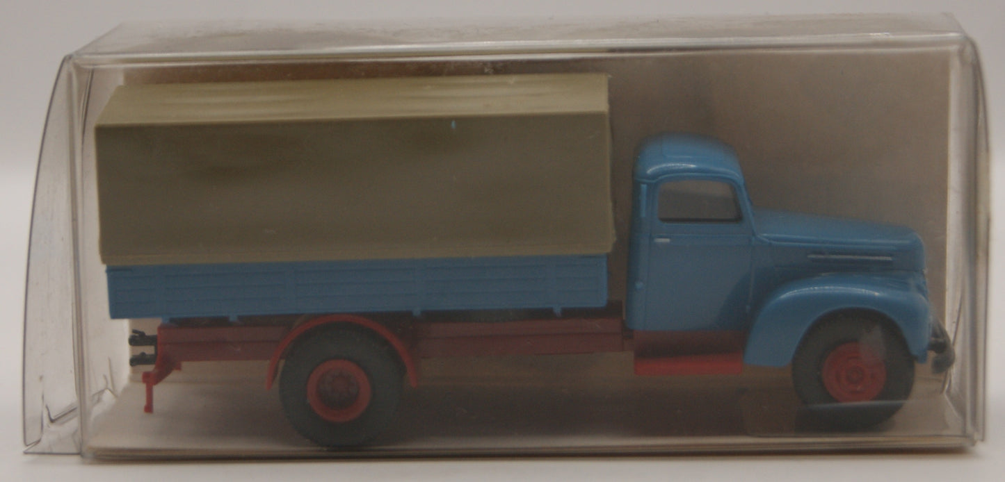 Brekina 49000 Ford FK 3500 Pritsche Plane Blau Grau H0 1:87 OVP
