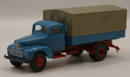 Brekina 49000 Ford FK 3500 Pritsche Plane Blau Grau H0 1:87 OVP