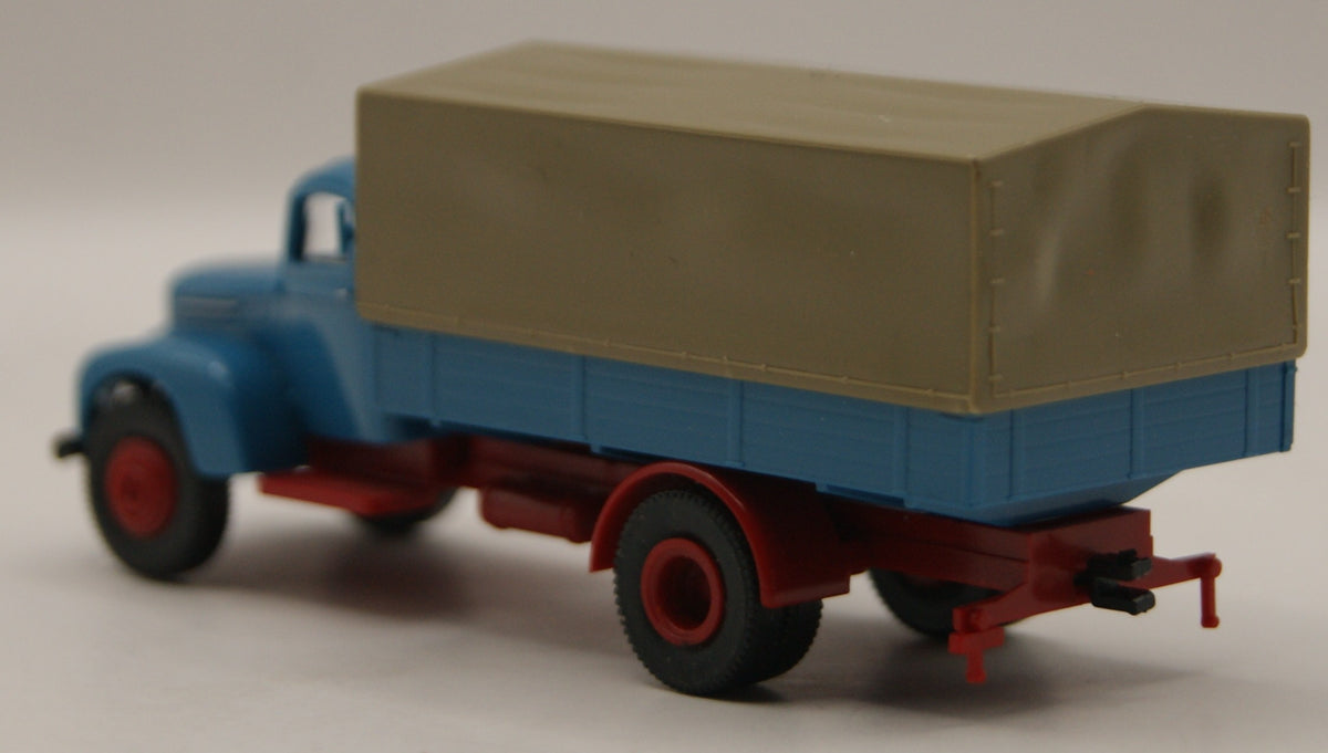 Brekina 49000 Ford FK 3500 Pritsche Plane Blau Grau H0 1:87 OVP