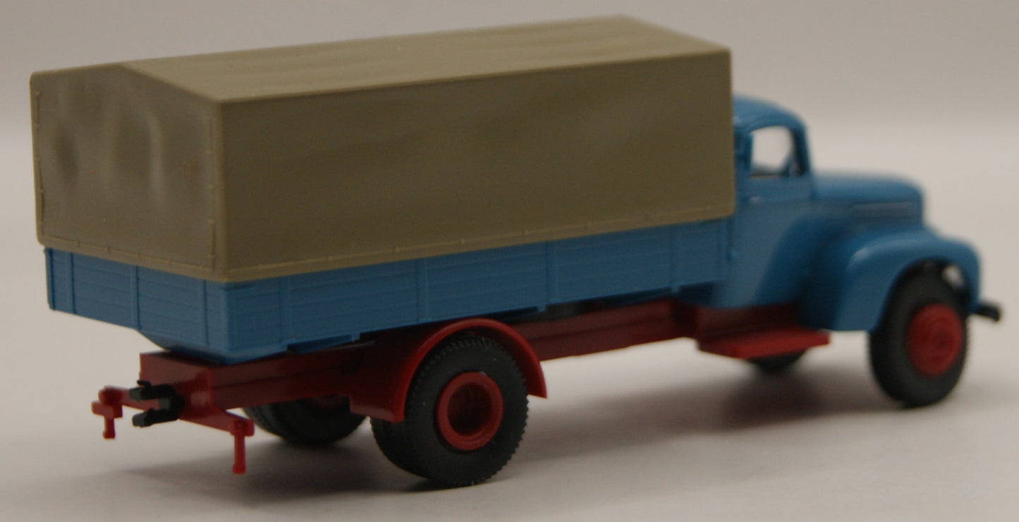 Brekina 49000 Ford FK 3500 Pritsche Plane Blau Grau H0 1:87 OVP