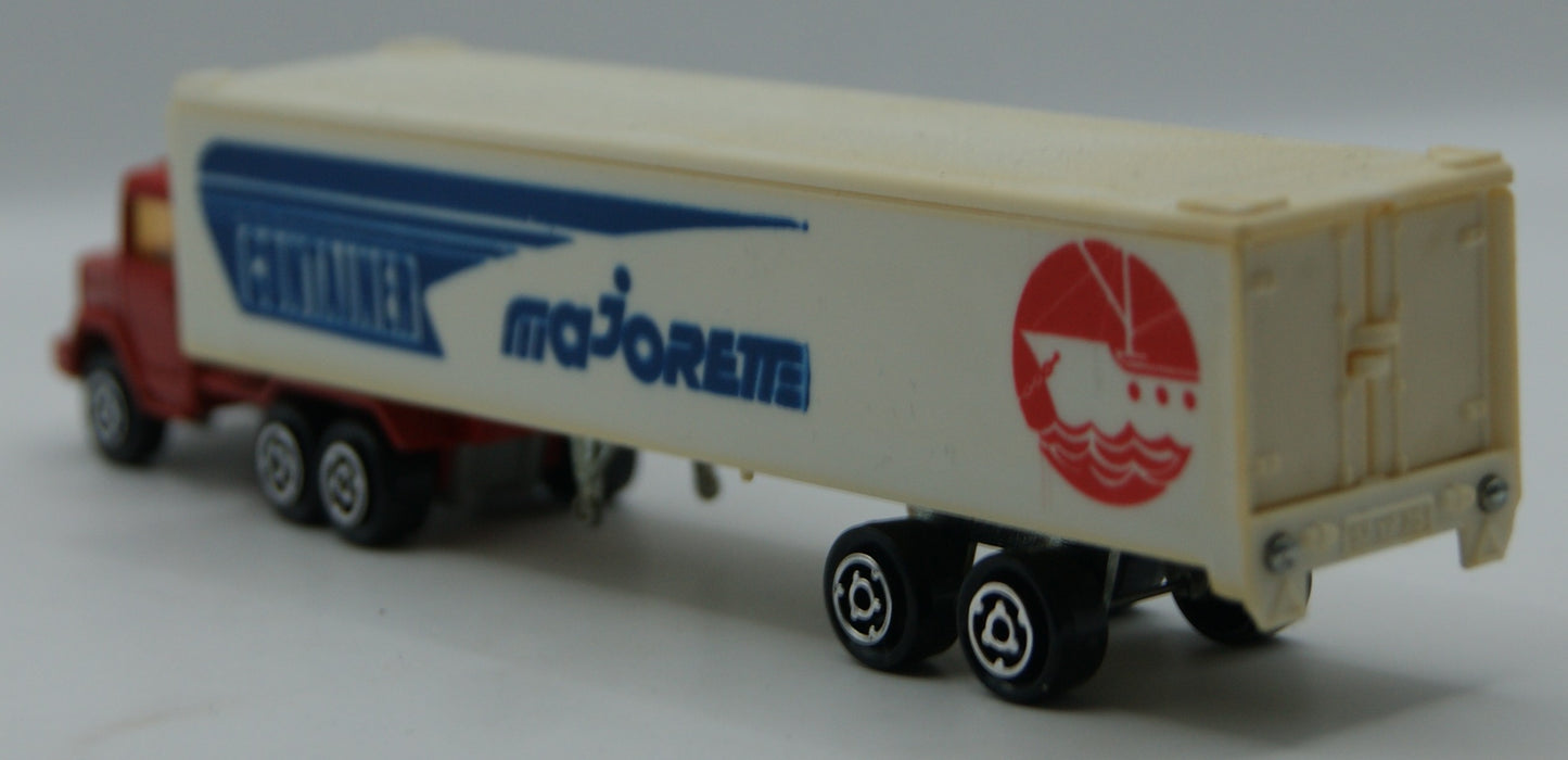 Majorette Vintage Sattelzug Container Moto Revue rot/weiß Made in France