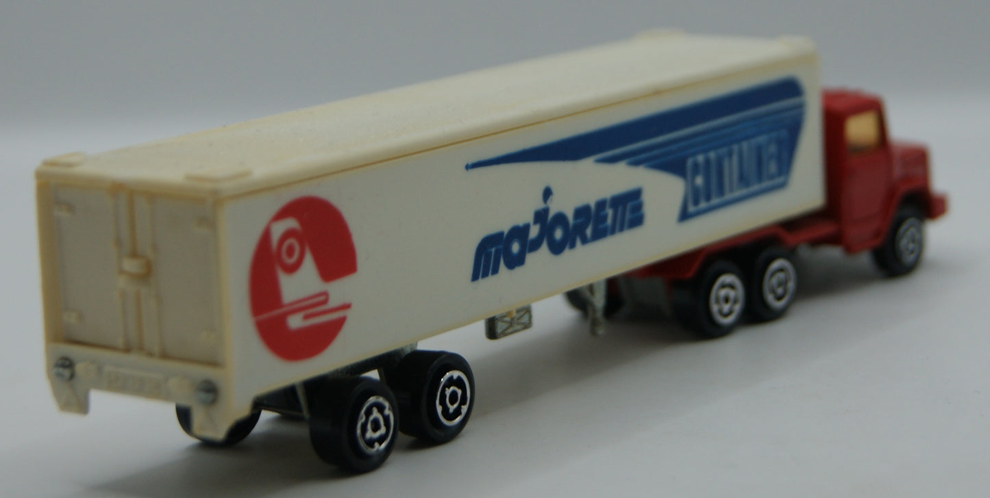 Majorette Vintage Sattelzug Container Moto Revue rot/weiß Made in France