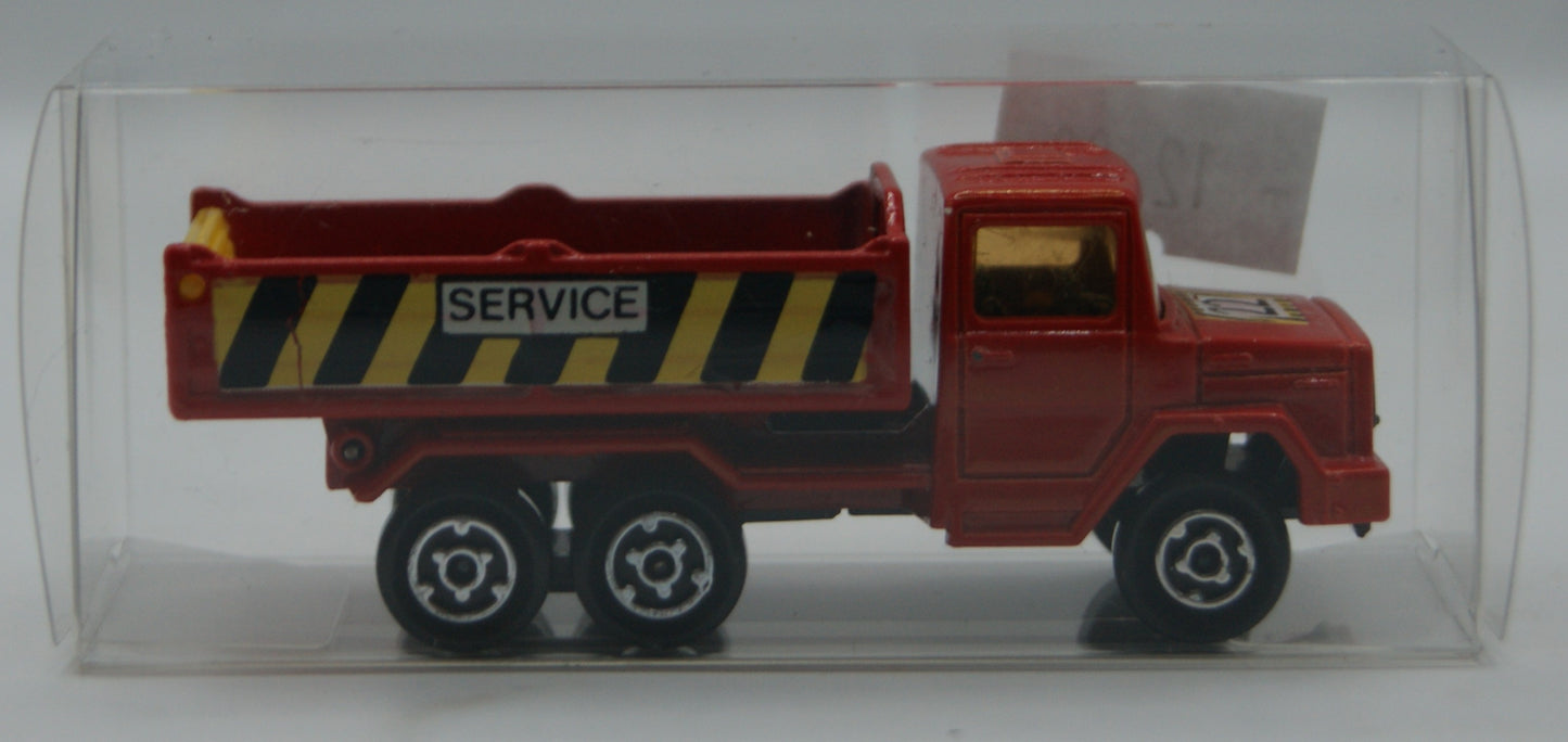 Majorette 205 Magirus Service Kipper rot/gelb Vintage Made in France