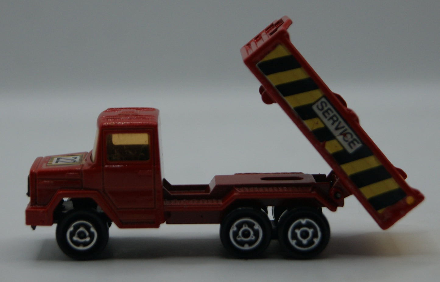 Majorette 205 Magirus Service Kipper rot/gelb Vintage Made in France