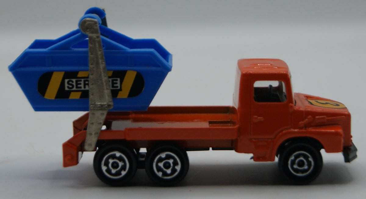 Majorette 222 Scania Multi Benne SERVICE orange/blau 1:100 Made in France