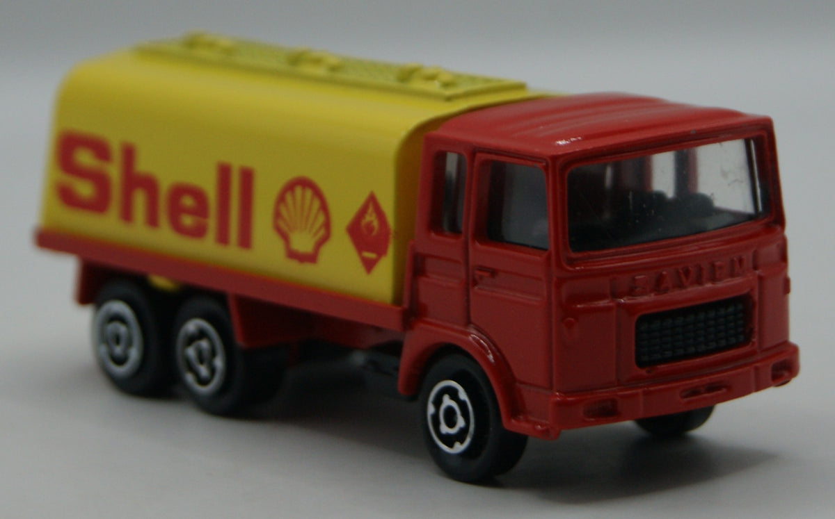 Majorette 245 Saviem SM Europe Tankwagen Shell rot/gelb 1:100 Made in France