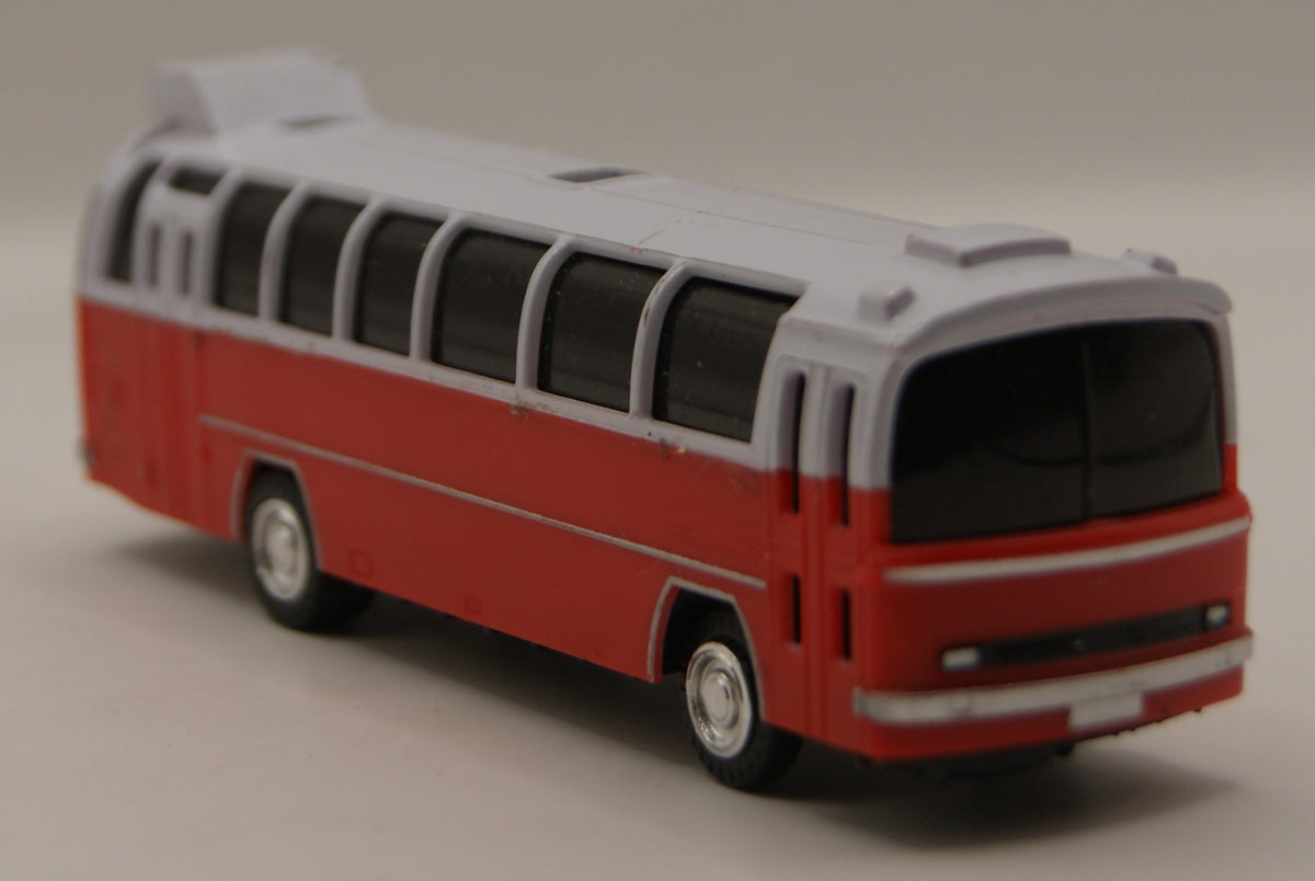 H0 1:87 Reisebus Omnibus rot weiß Modellbus Kunststoff ohne OVP
