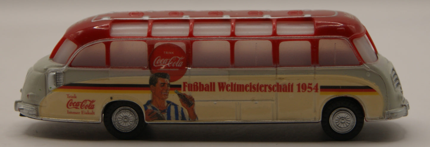 H0 1:87 Oldtimer Reisebus Coca-Cola Fußball WM 1954 Modellbus