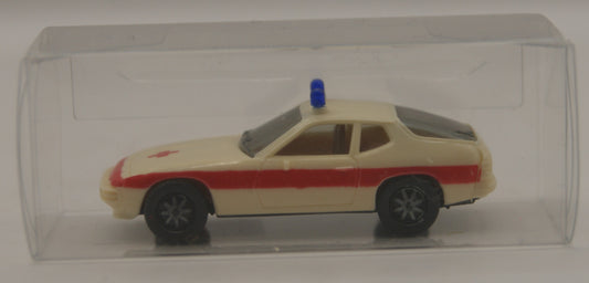 Herpa 4060 Porsche 924 Notarzt weiß rot 2 Blaulichter H0 1:87 in Box