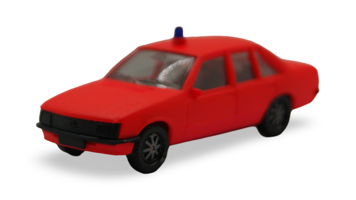 Herpa Opel Rekord E Feuerwehr rot mit Blaulicht 1:87 H0 Modellauto