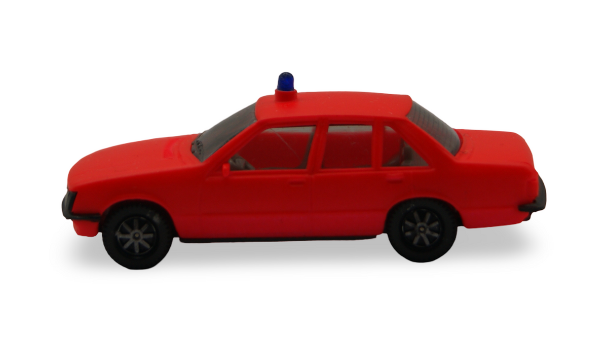 Herpa Opel Rekord E Feuerwehr rot mit Blaulicht 1:87 H0 Modellauto