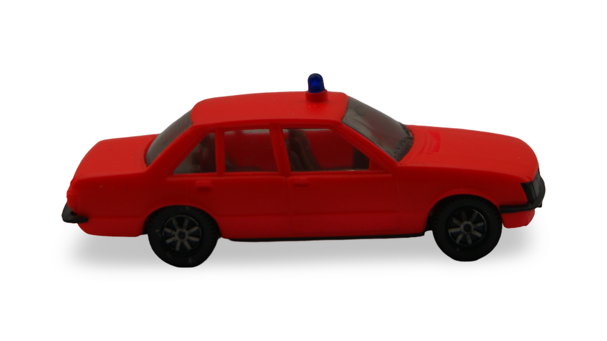 Herpa Opel Rekord E Feuerwehr rot mit Blaulicht 1:87 H0 Modellauto