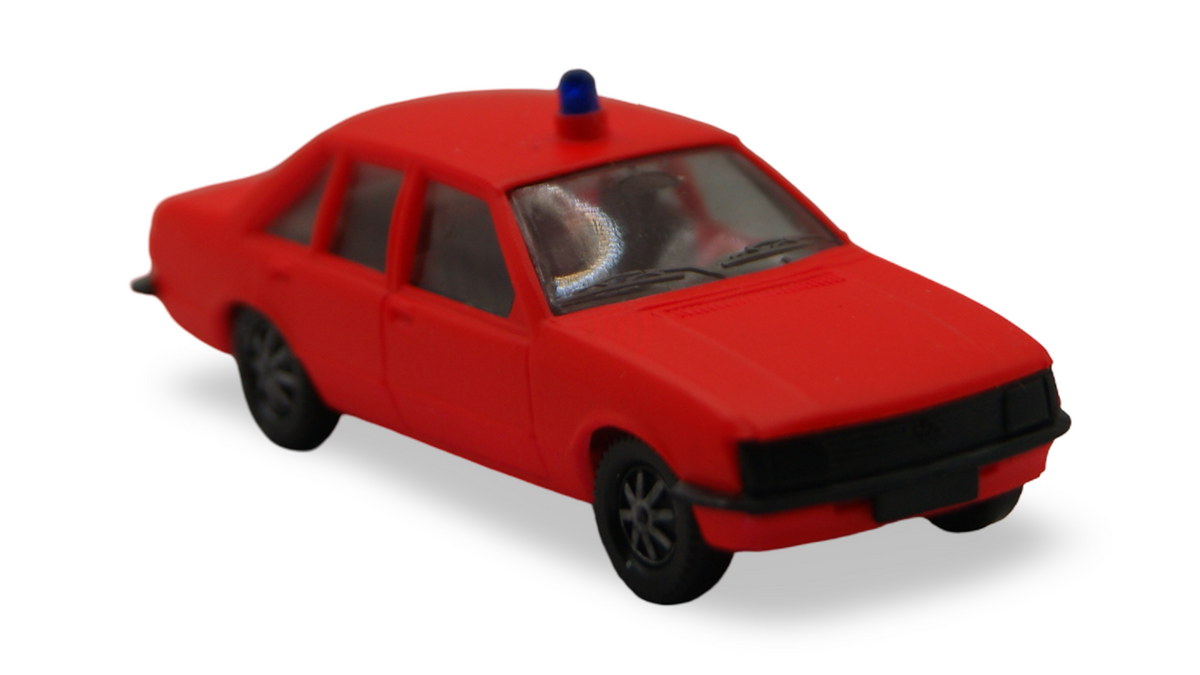 Herpa Opel Rekord E Feuerwehr rot mit Blaulicht 1:87 H0 Modellauto