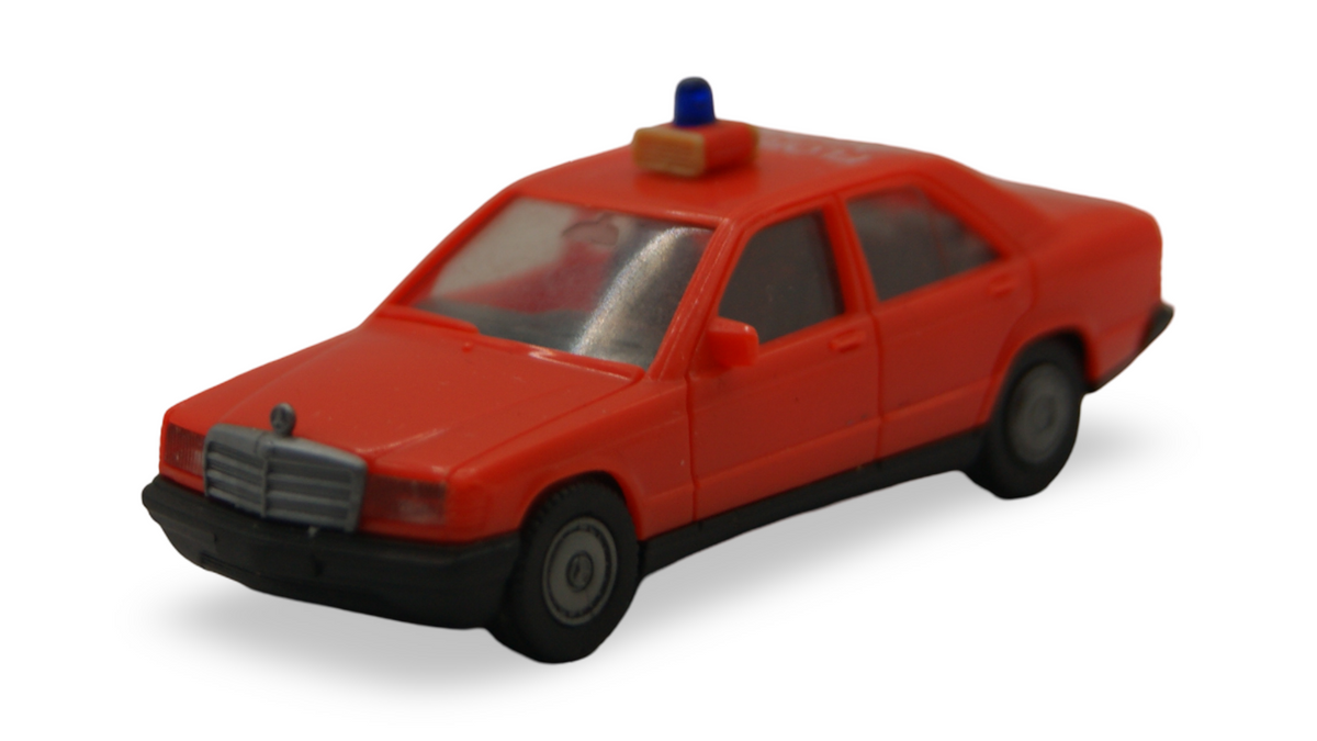 Herpa Mercedes-Benz 190 E W201 Feuerwehr rot mit Blaulicht 1:87 H0