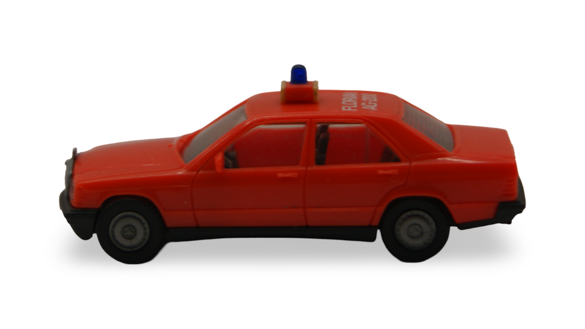 Herpa Mercedes-Benz 190 E W201 Feuerwehr rot mit Blaulicht 1:87 H0