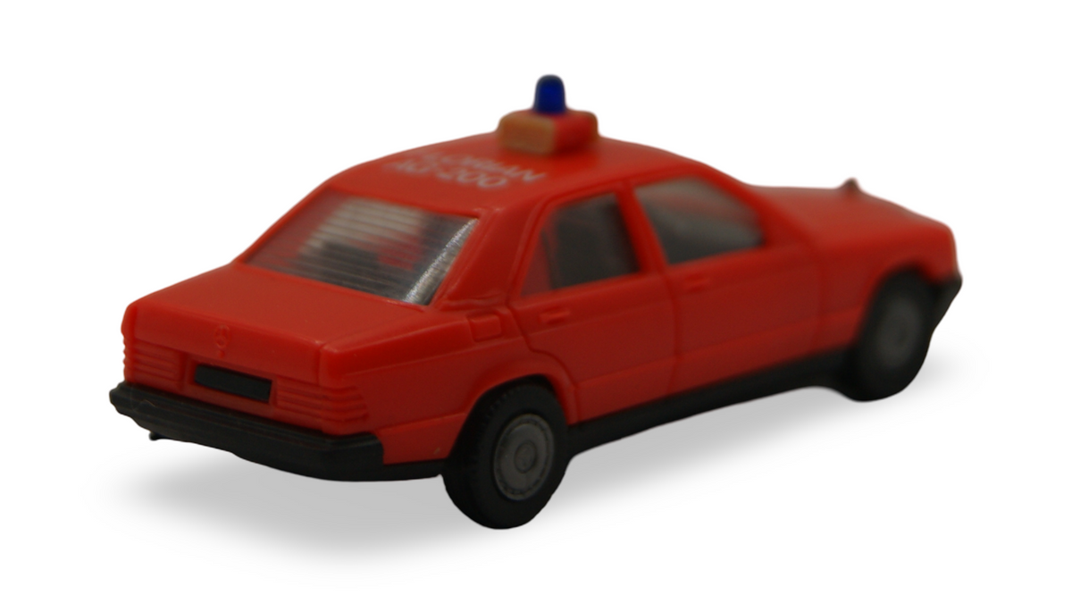 Herpa Mercedes-Benz 190 E W201 Feuerwehr rot mit Blaulicht 1:87 H0