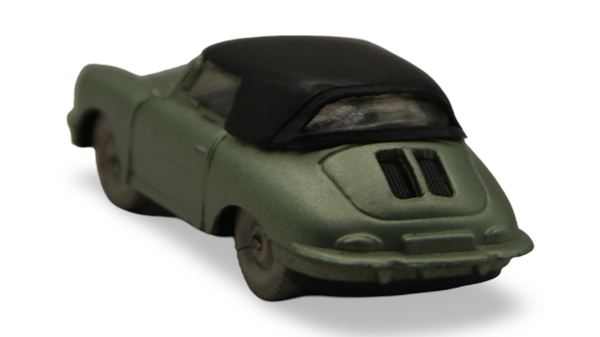Praliné Porsche 356 Cabriolet Grünmetallic mit schwarzem Verdeck 1:87 H0