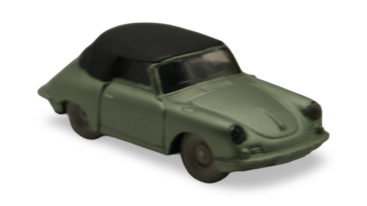 Praliné Porsche 356 Cabriolet Grünmetallic mit schwarzem Verdeck 1:87 H0
