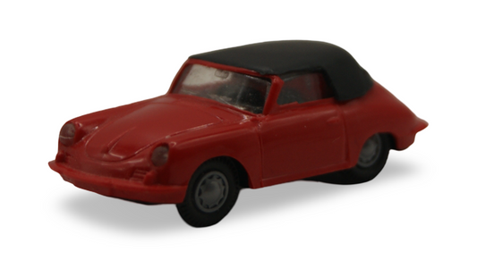 Praliné Porsche 356 Cabriolet Rot mit schwarzem Verdeck 1:87 H0