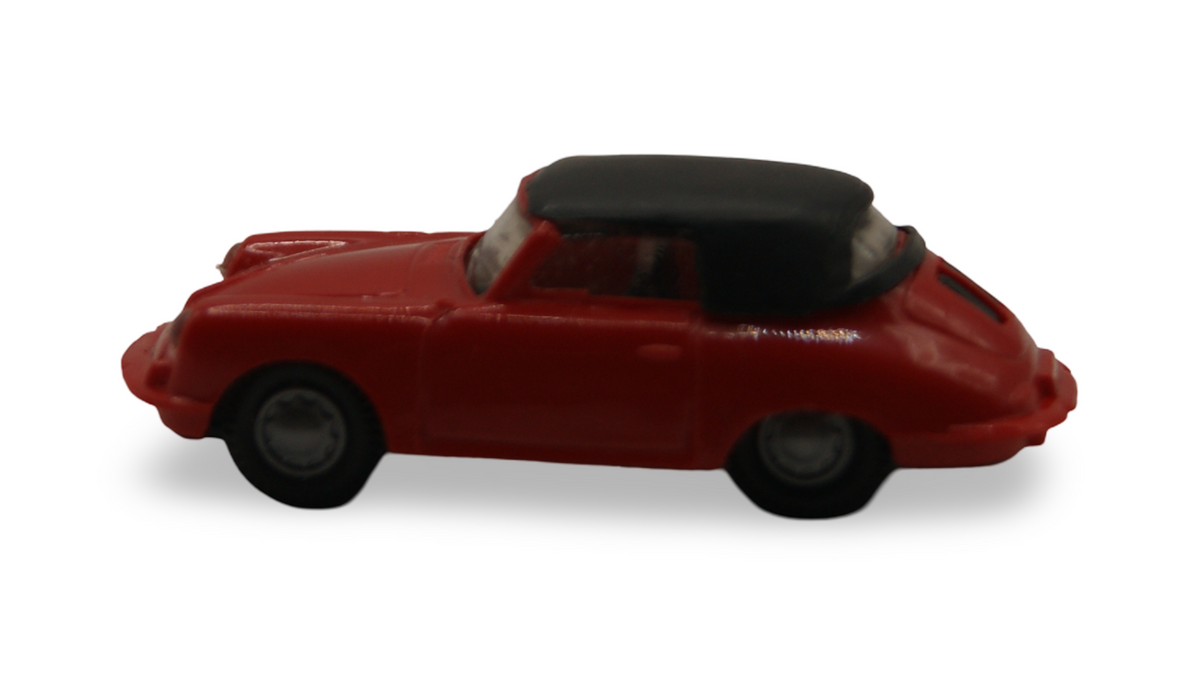 Praliné Porsche 356 Cabriolet Rot mit schwarzem Verdeck 1:87 H0