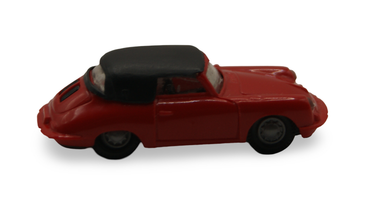 Praliné Porsche 356 Cabriolet Rot mit schwarzem Verdeck 1:87 H0