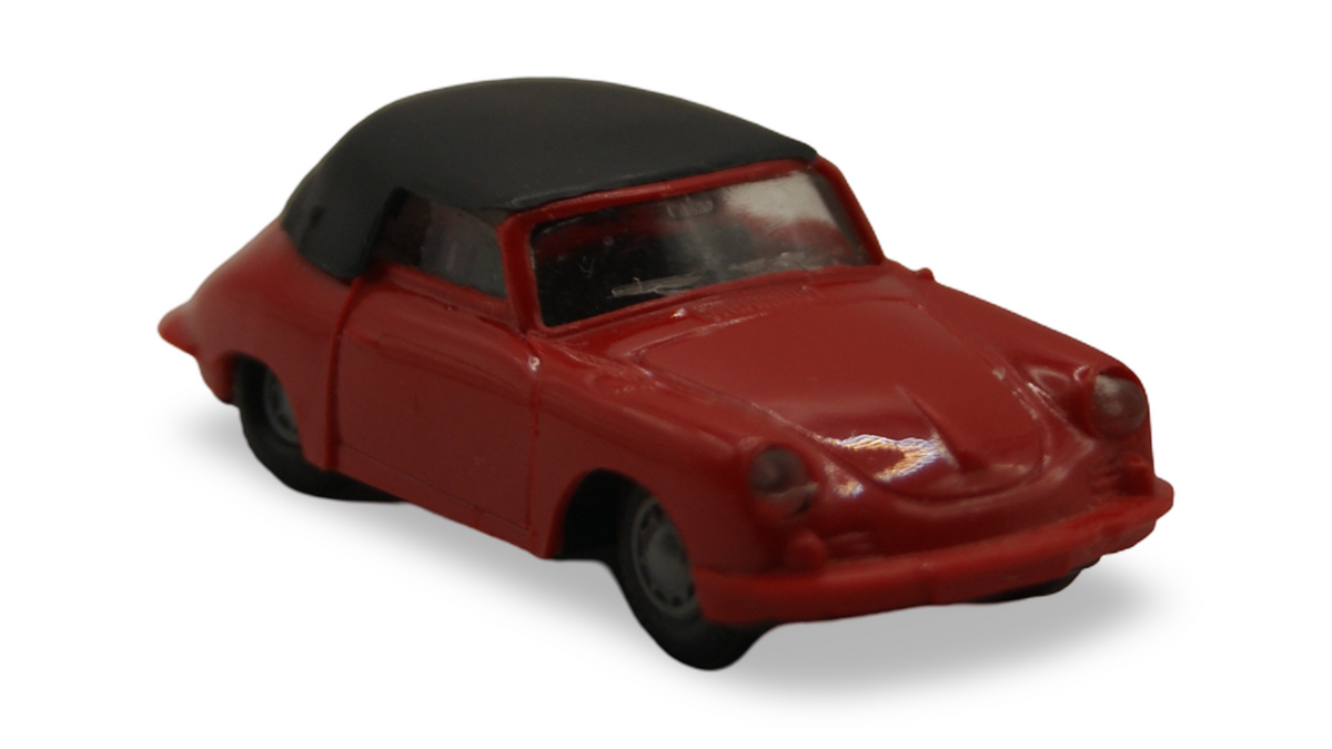 Praliné Porsche 356 Cabriolet Rot mit schwarzem Verdeck 1:87 H0