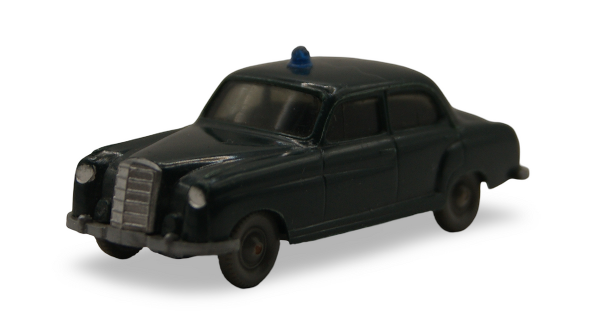 Wiking Mercedes-Benz 220 Polizei 1:87 H0 dunkelgrün mit Blaulicht