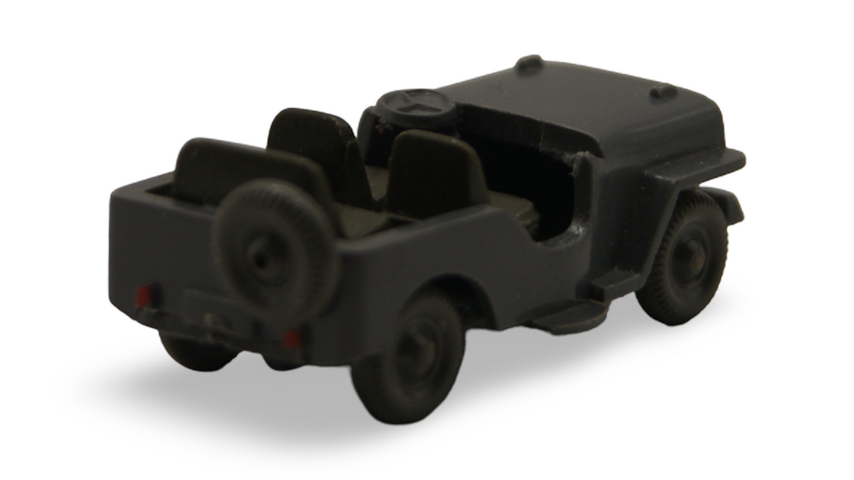 Wiking Jeep Typ 4 1:87 H0 basaltgrau offen Geländewagen ohne Scheibe