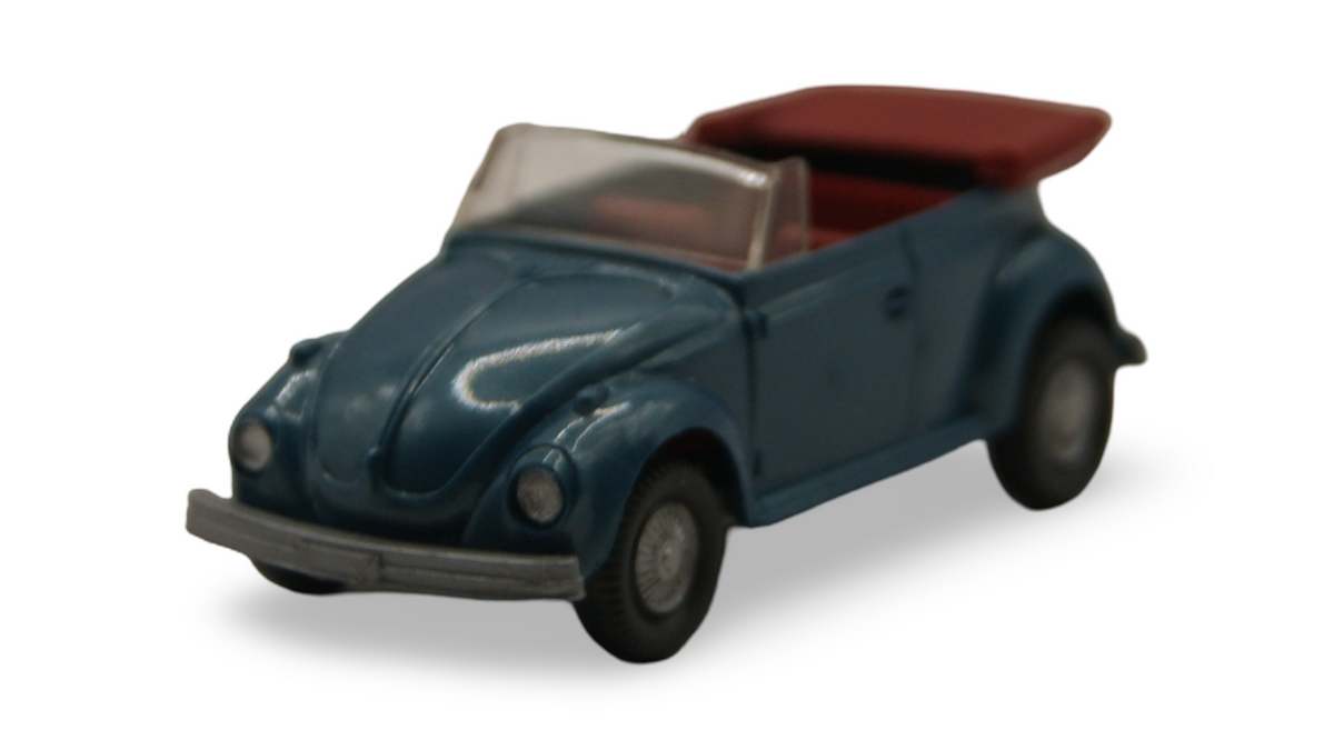 Wiking VW Käfer Cabrio Typ 3 blaugrau 1:87 H0 Vintage Modellauto 305/1E