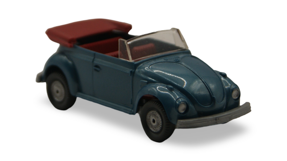 Wiking VW Käfer Cabrio Typ 3 blaugrau 1:87 H0 Vintage Modellauto 305/1E