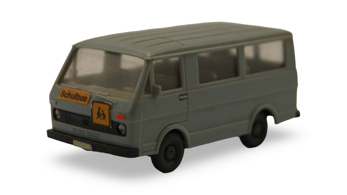 Wiking VW LT 28 Bus Schulbus hellblaugrau 1:87 H0 Vintage Modellauto