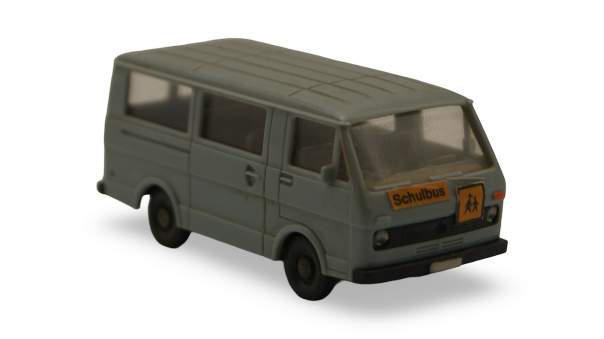 Wiking VW LT 28 Bus Schulbus hellblaugrau 1:87 H0 Vintage Modellauto