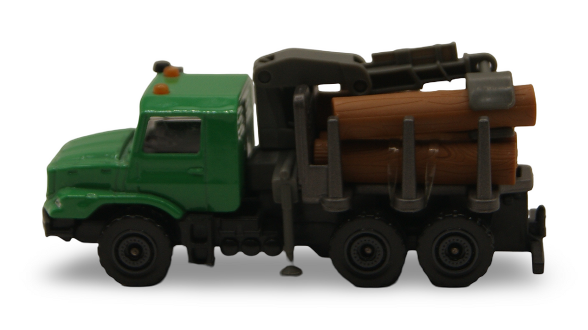 Majorette Mercedes-Benz Zetros Holztransporter mit Ladekran & Holzstämmen
