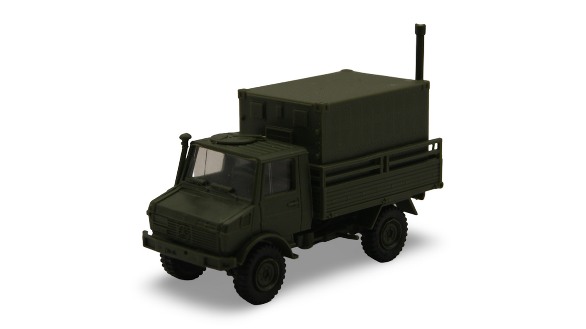 Roco Minitanks 472 Unimog U 1300 L Funkkoffer Shelter Bundeswehr H0 1:87