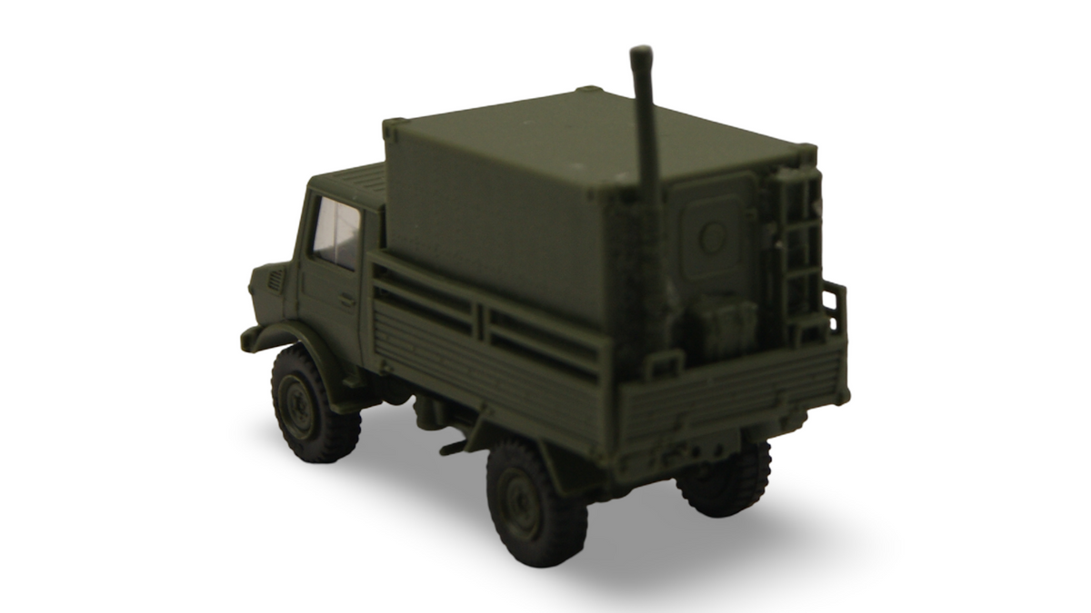 Roco Minitanks 472 Unimog U 1300 L Funkkoffer Shelter Bundeswehr H0 1:87