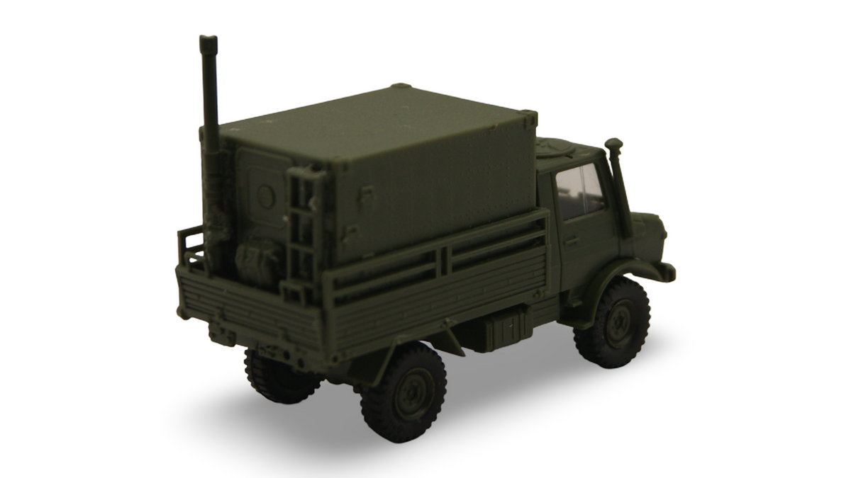Roco Minitanks 472 Unimog U 1300 L Funkkoffer Shelter Bundeswehr H0 1:87