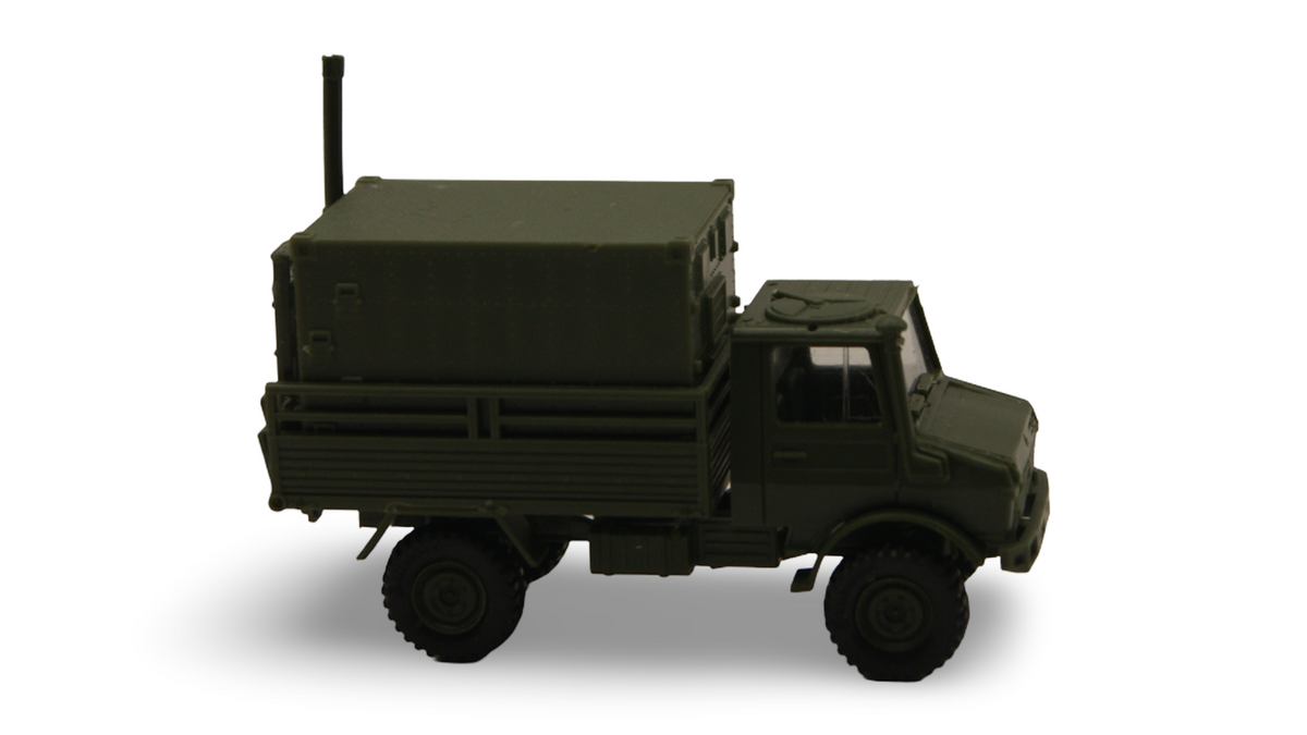Roco Minitanks 472 Unimog U 1300 L Funkkoffer Shelter Bundeswehr H0 1:87
