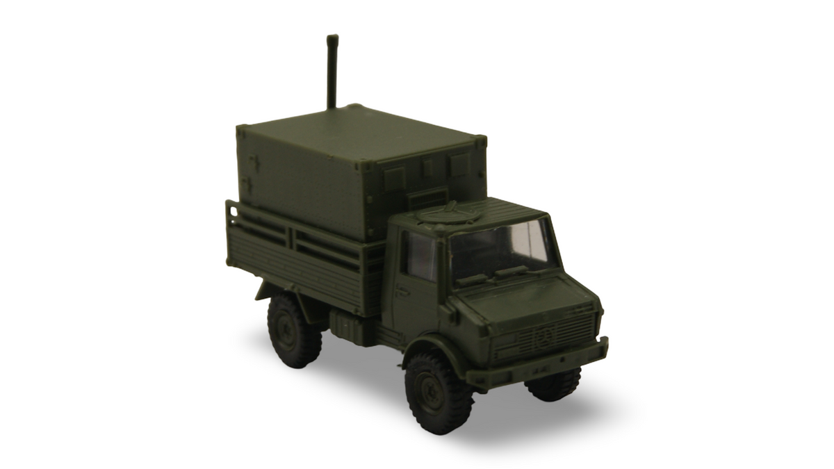Roco Minitanks 472 Unimog U 1300 L Funkkoffer Shelter Bundeswehr H0 1:87