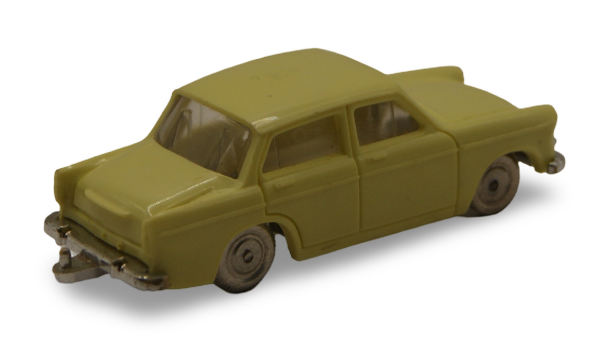 Tri-ang Minix No. 8 Hillman Minx gelb 1:76 OO Vintage Modellauto